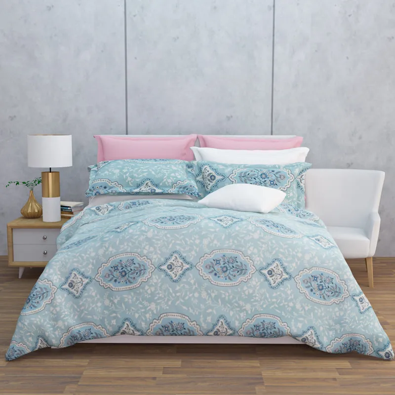 Serene Sleep Cotton Bedsheet (Blue) - 144 TC media 6