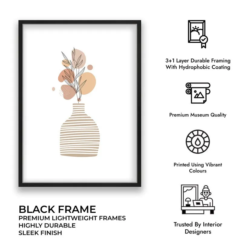 Striped Clay Canvas Wall Painting With Black Frame media 11