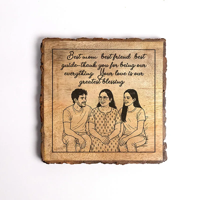Best Mom Best Friend Best Guide Wood Showpiece - Square media 5
