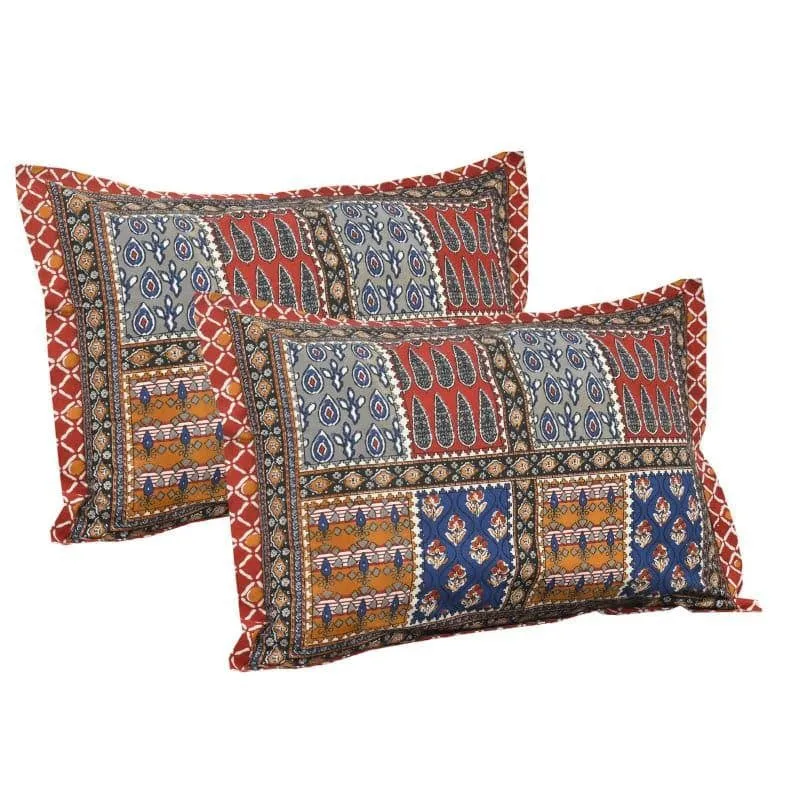 Jarda Applique Print Cotton Bedsheet (Maroon) - 180 TC media 4