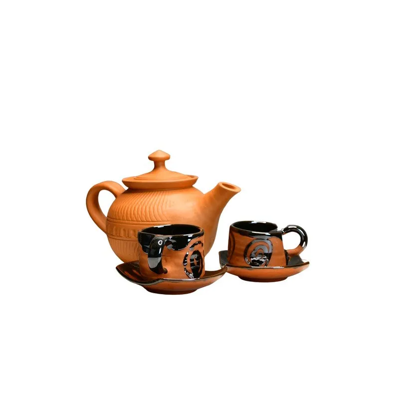 Classic Heritage Terracotta Tea Set & Tea Pots - Three Piece Set media 3