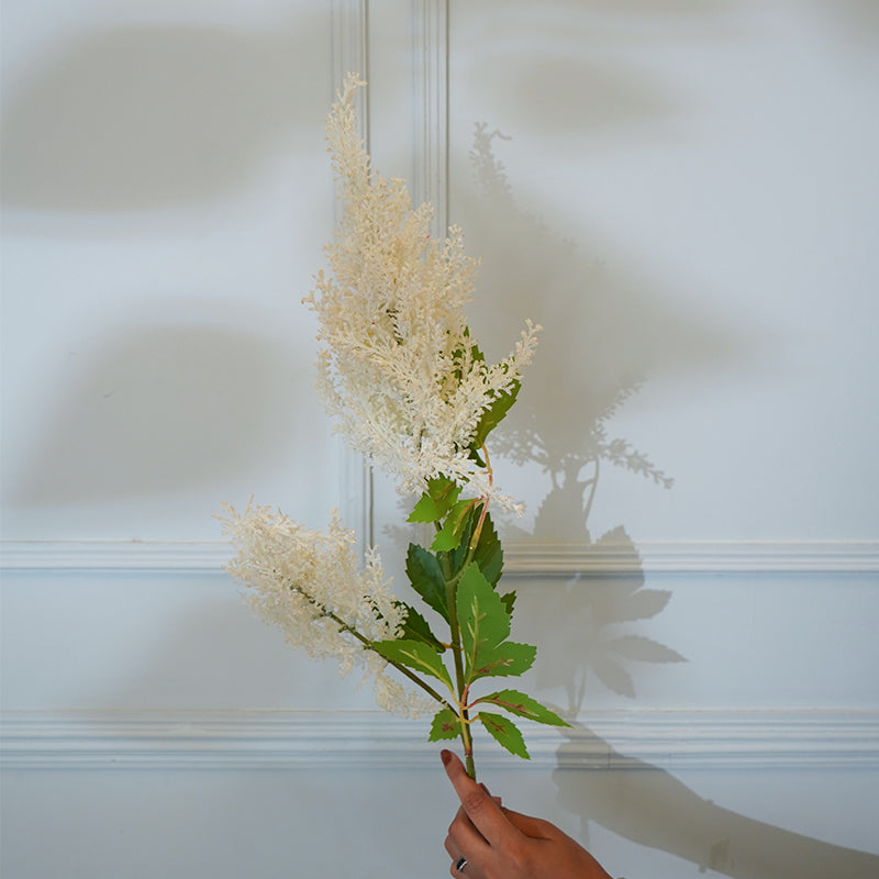 Faux Millet Grass Flower Stick (White) - 33 CM media 4
