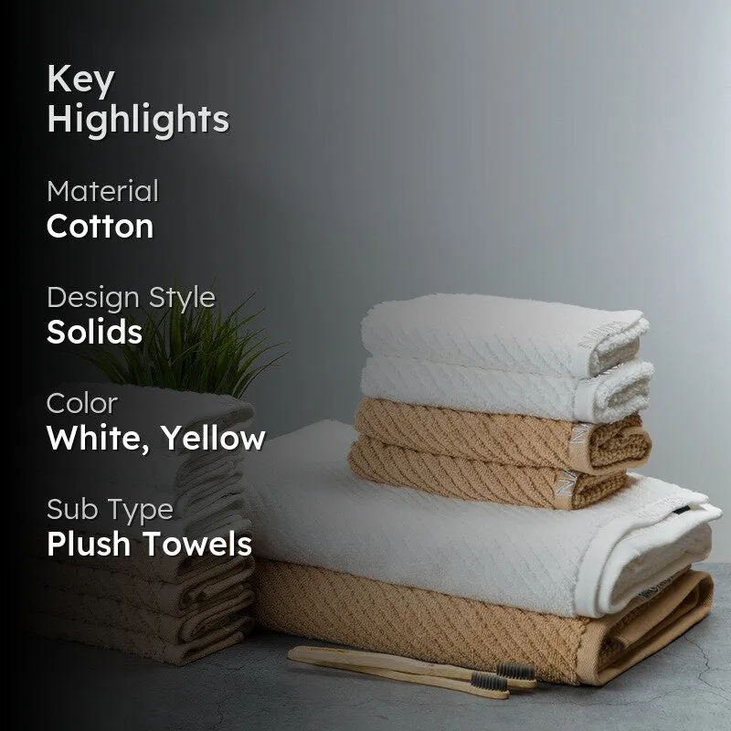 Nautica Riviera Soft Cotton Towel Set (White & Light Tan) - Fourteen Piece Set media 2