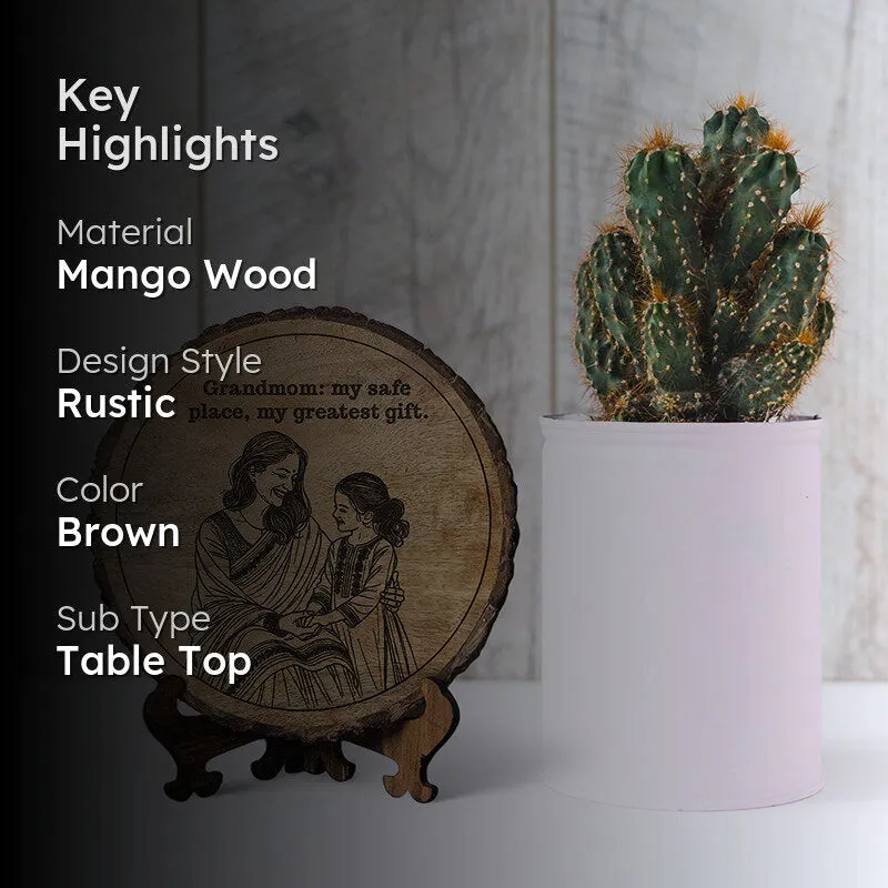 Grand Mother: Greatest Gift Wood Showpiece - Round media 2