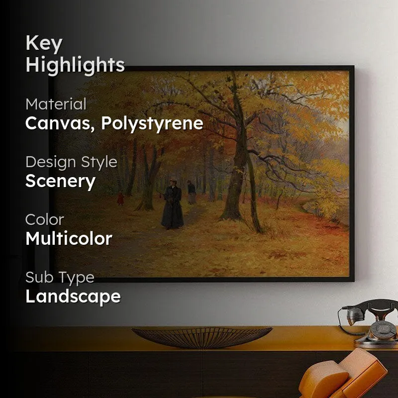 A Forest Walk Canvas Wall Painting - Black Frame media 2