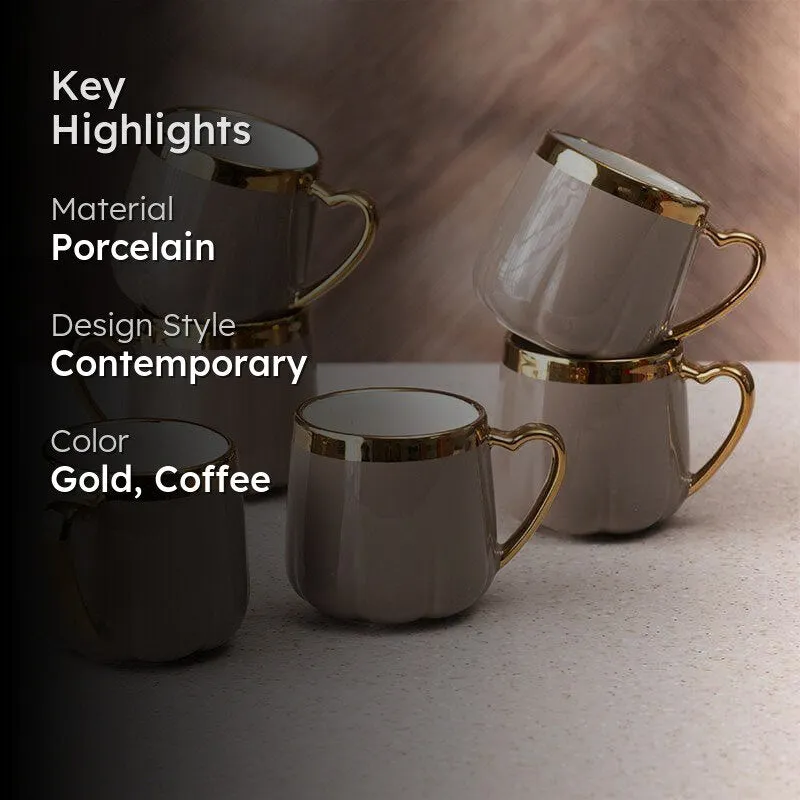 Cupino Porcelain Tea Cup (220 mL Each/Coffee) - Set of Six media 2