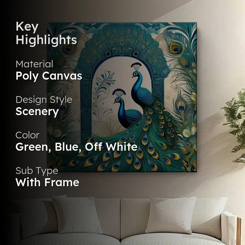 Archways Peacocks Poly Canvas Wall Painting media 2