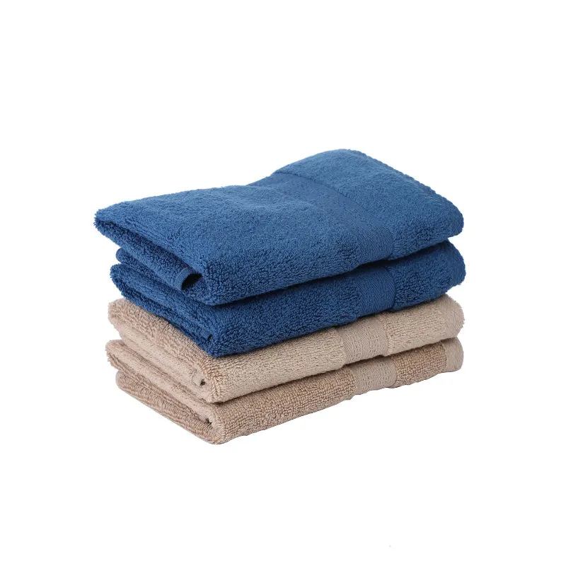 Miorah Hand Towel (Blue & Beige) - Set Of Four media 4
