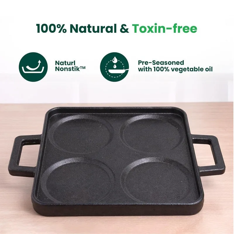 Snack Nest Cast Iron Non-Stick Paniyaram & Appam Pan - Black media 8
