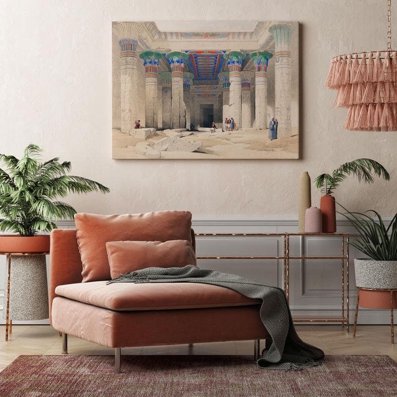 Egyptian Pillars Ancient Canvas Wall Painting - Gallery Wrap