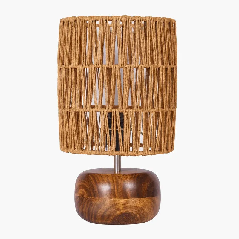 Radiara Wooden Table Lamp - Brown,Beige media 3
