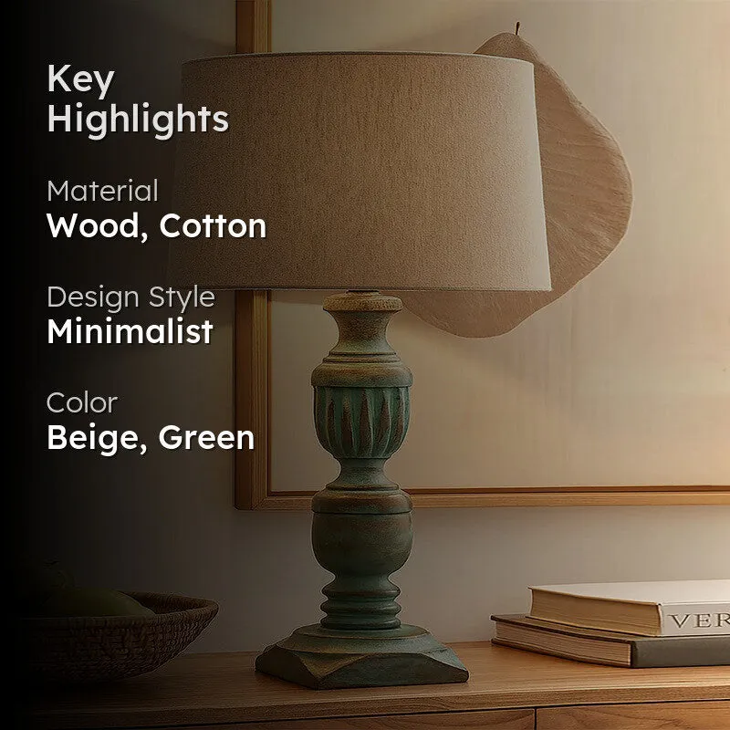MonoCraft Wooden Table Lamp - Beige media 2