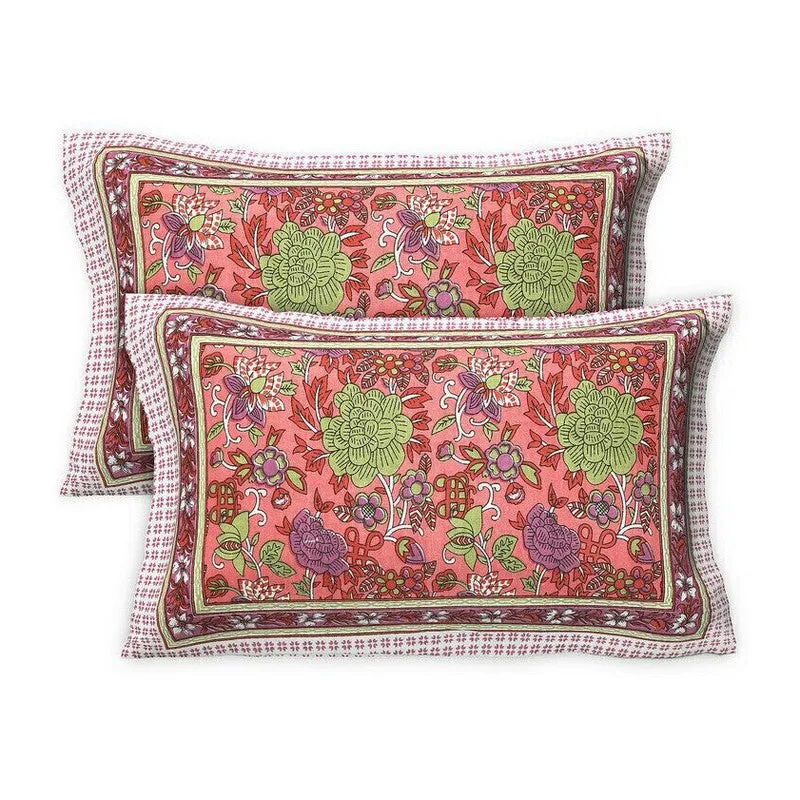 Florael Cotton Bedsheet (Red,Green) - 240 TC media 6