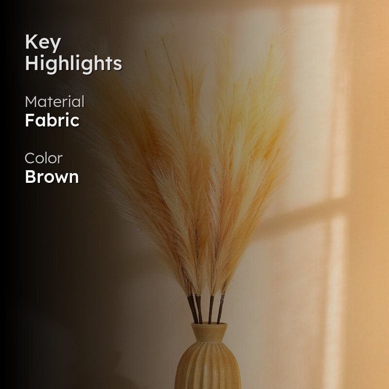 Artificial Realistic Pampas Sticks (Brown) - Set Of Three media 2