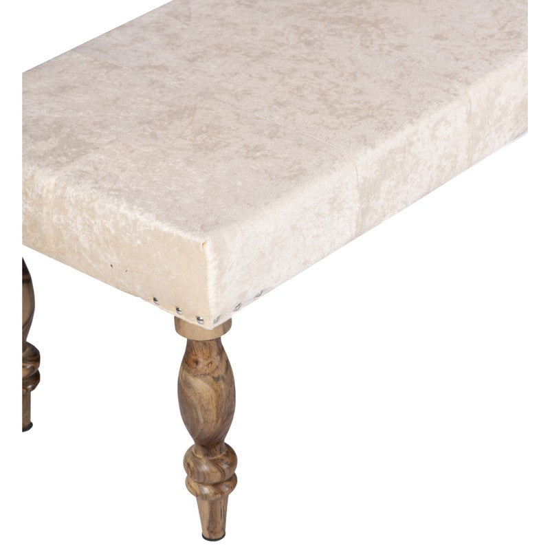 Alvyn Sheesham Wooden Bench with Stools (Beige) - Three Piece Set media 6