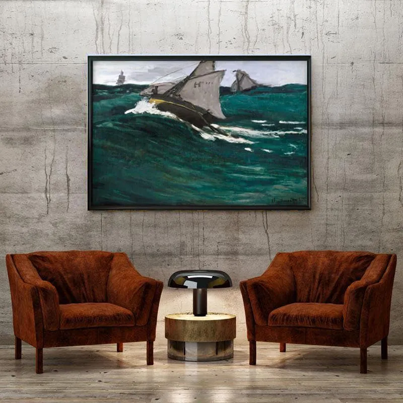 The Green Wave 1867 By Claude Monet - Black Frame media 4