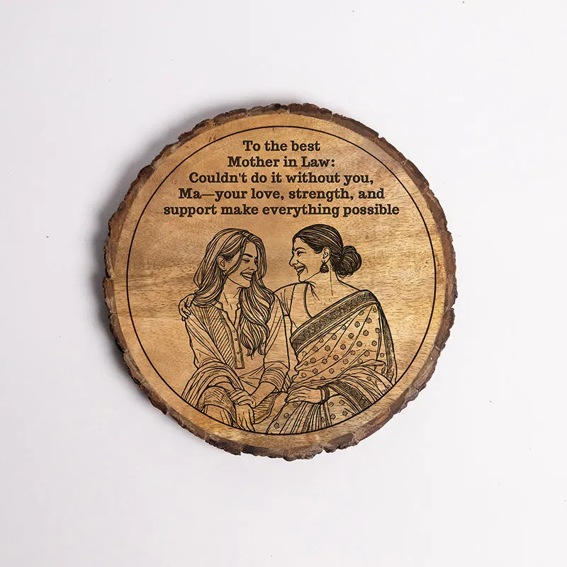 To The Best Mom-In-Law Wood Showpiece - Round media 5