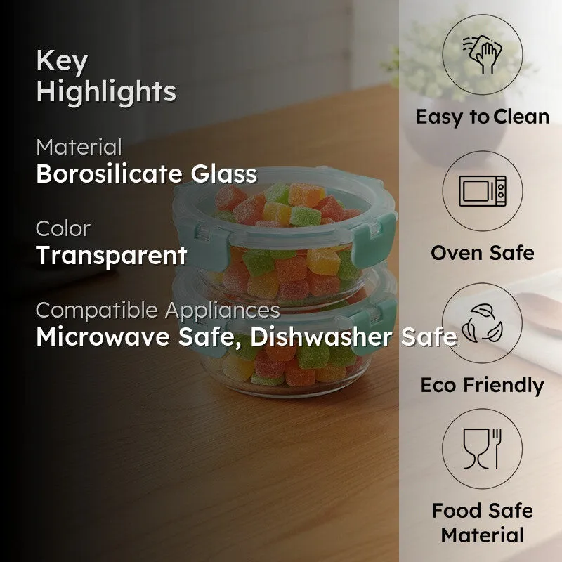 Grabix Leak Proof Glass Lunch Box (420 mL Each) - Set Of Two media 2