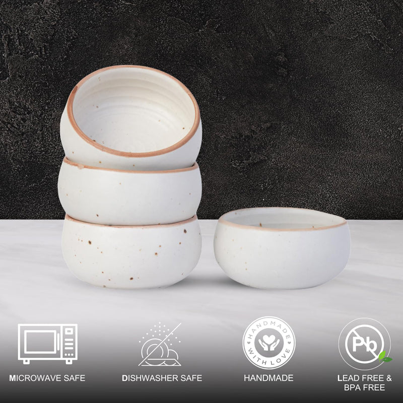 Cera Specks Snack Bowl (White/150 mL Each) - Set Of Four image 7