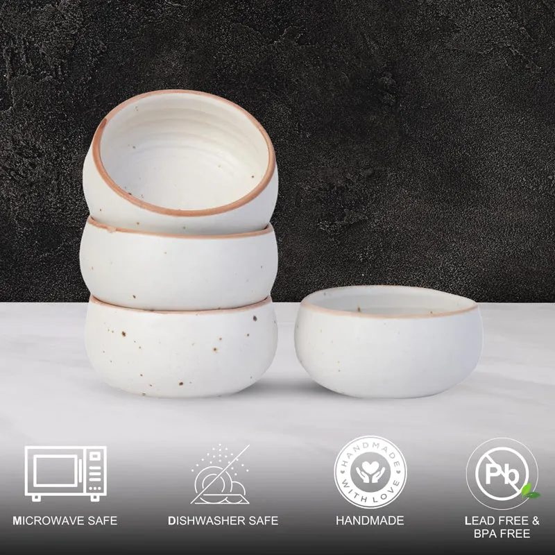 Cera Specks Snack Bowl (White/150 mL Each) - Set Of Four media 7