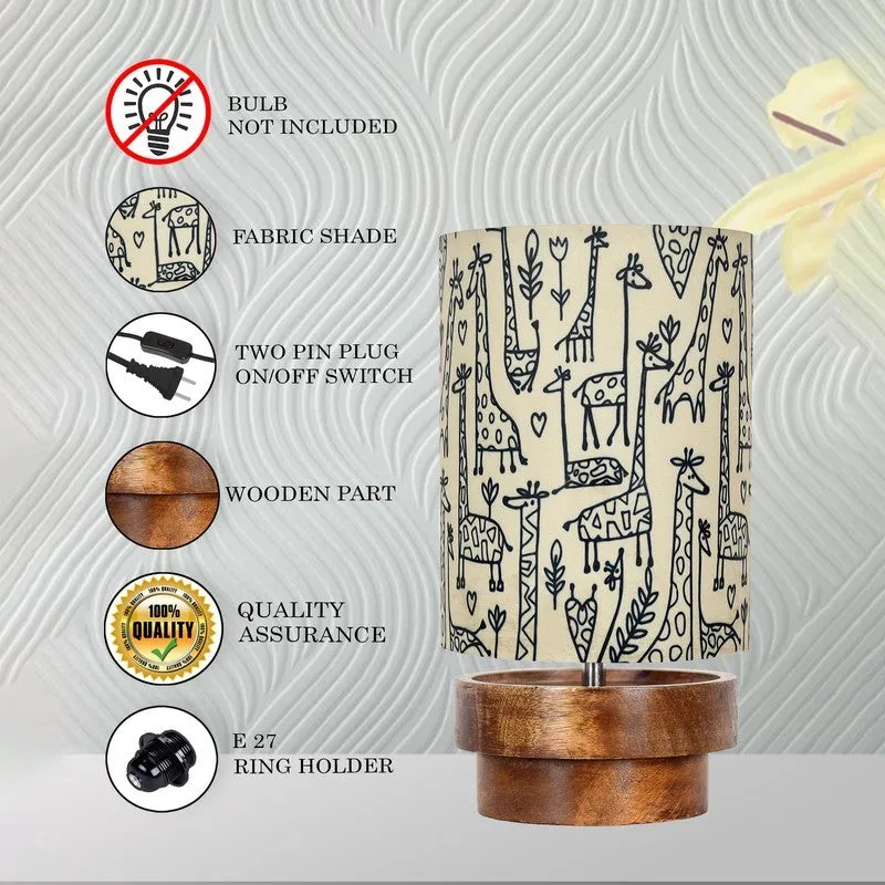 ZenGlow Nordic Style Wooden Table Lamp - Beige,Brown media 6