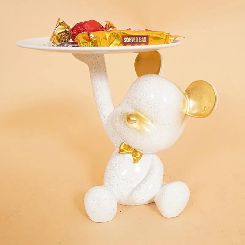 Playful White Monkey with Golden Tray media 4