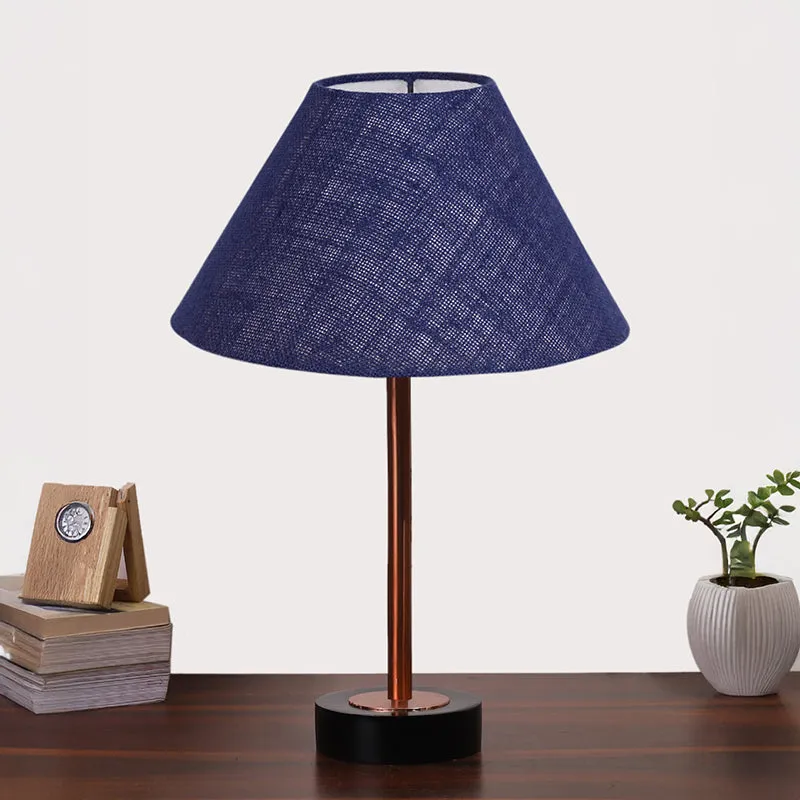 Sienna II Rodin Wooden Table Lamp - Blue,Copper,Black media 3