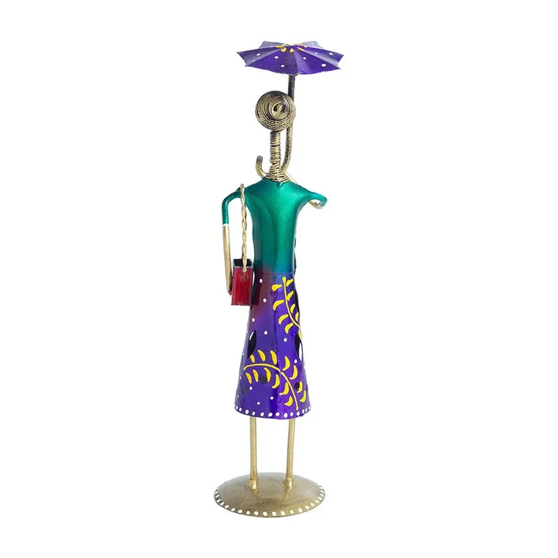 Elegant Lady Iron Showpiece - Purple,Green media 6