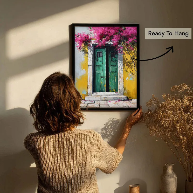 Bougainvillea Bliss Canvas Wall Painting - Black Frame media 7