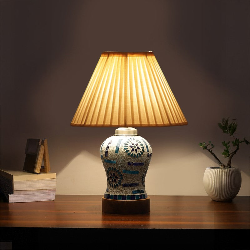 Sonara Pleatra Wooden Table Lamp - Multicolor