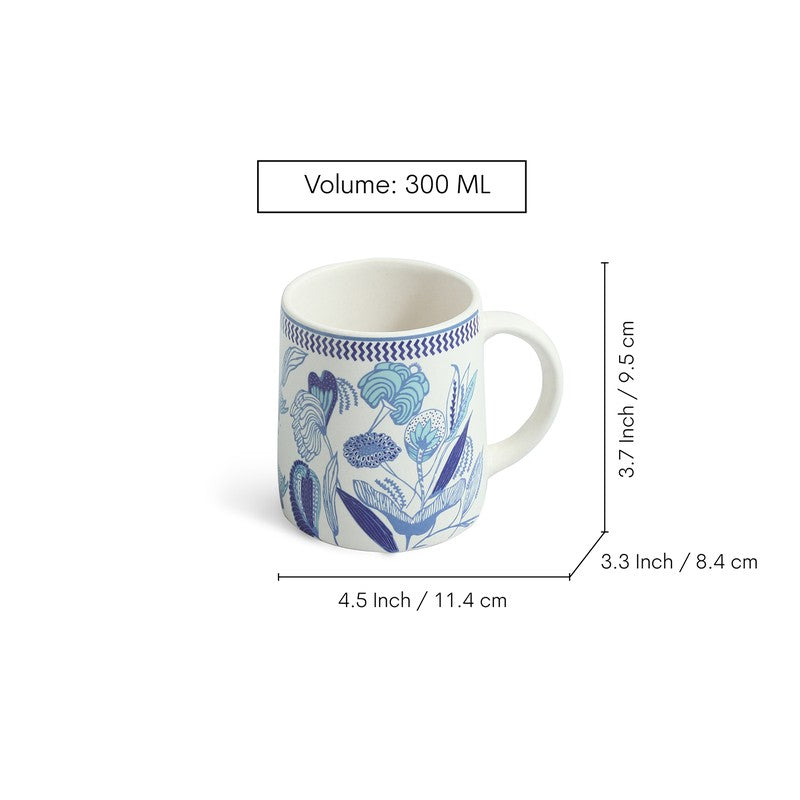 Floral Ceramic Coffee Mug (300 mL Each) - Set Of Four media 7
