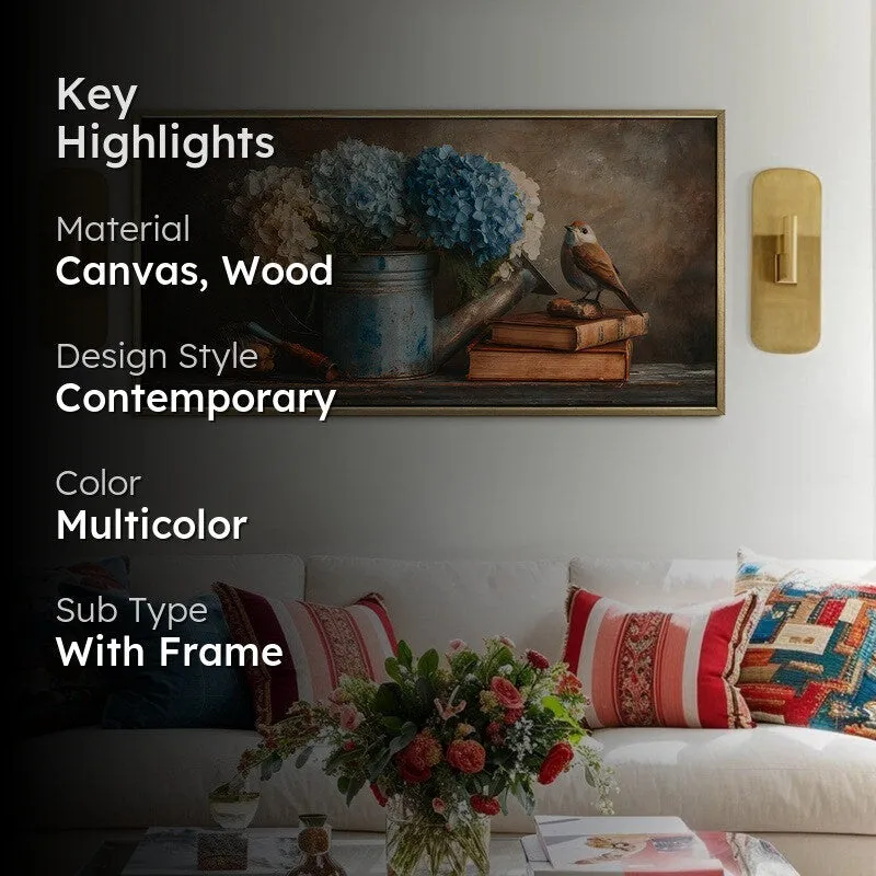 Feathered Calm Canvas Wall Painting With Frame media 2