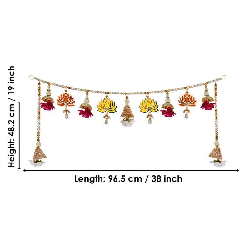 Elegant Lotus Toran With Side Latkan media 4