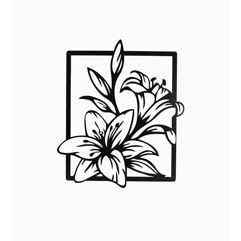 Lily Flowers Black Iron Wall Accent media 3