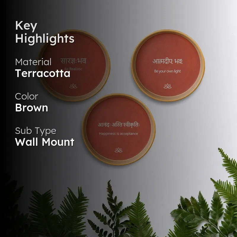 Inspirational Terracotta Wall Plate - Set Of Three media 2