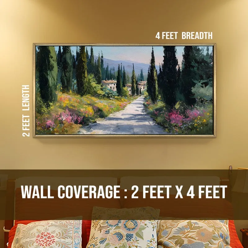 Hilltop Calm Canvas Wall Painting With Frame media 9
