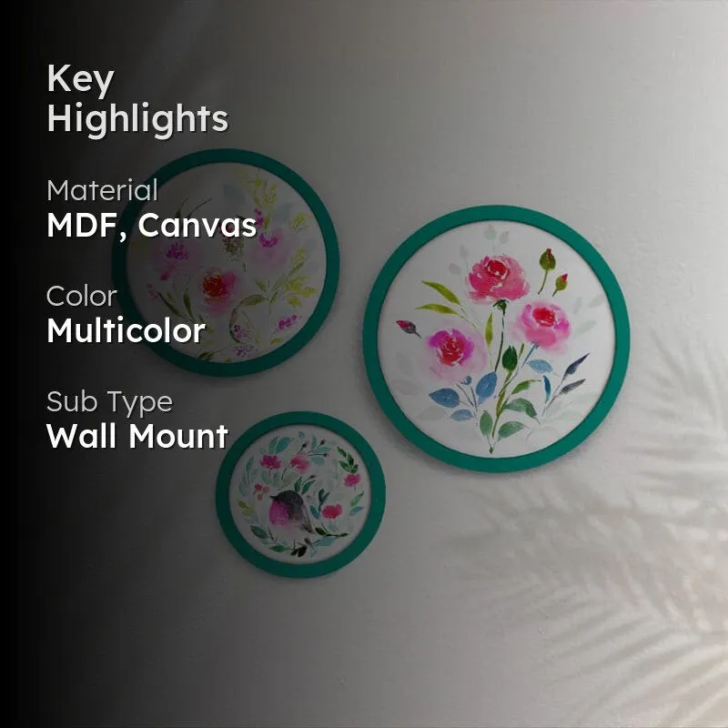 Flora Tune Handpainted Wall Plate - Set Of Three media 2