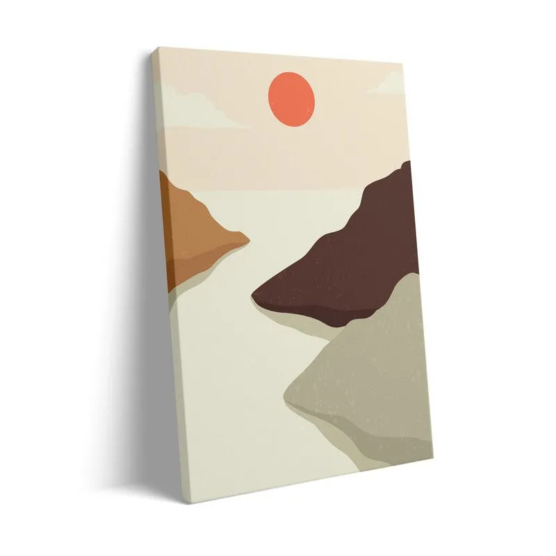 Crimson Horizon Archival Canvas Wall Art - Black Frame media 4