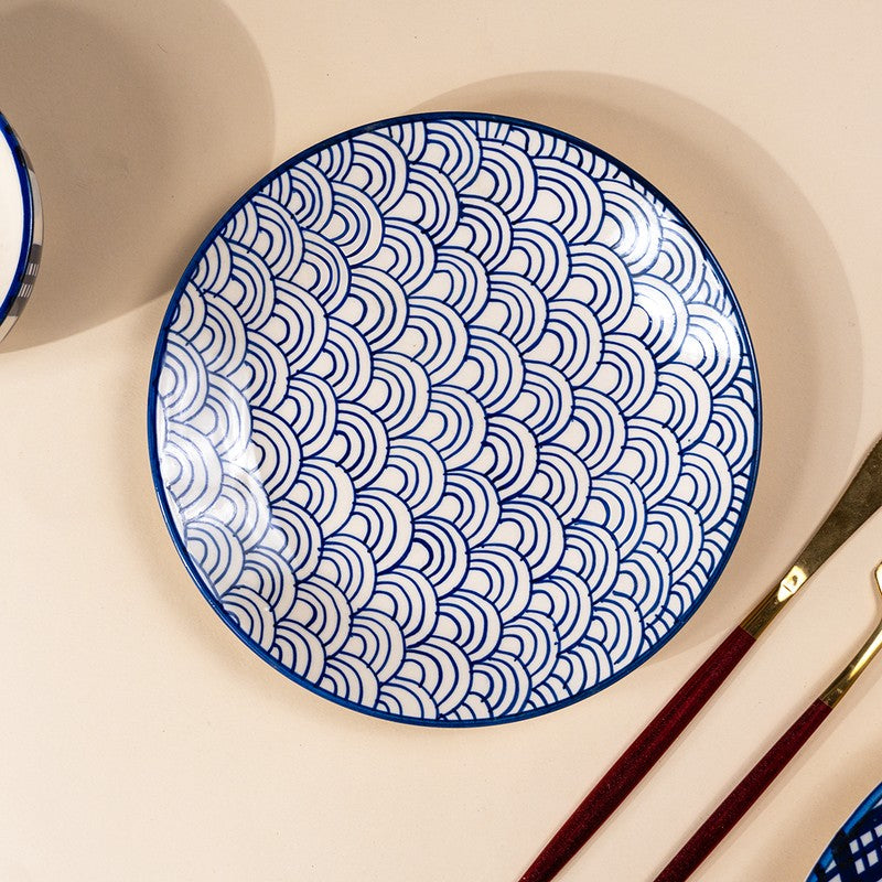 Indigo Breeze Ceramic Dinner Set - 18 Piece Set media 10