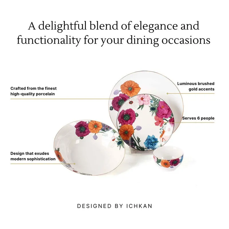 Linea Luxe 24k Gold Brushed Dinner Set (Multicolor)- 20 Piece Set media 10