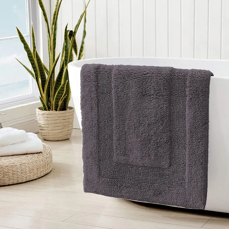 Paris Luxe Reversible Bath Mat - Charcoal media 1
