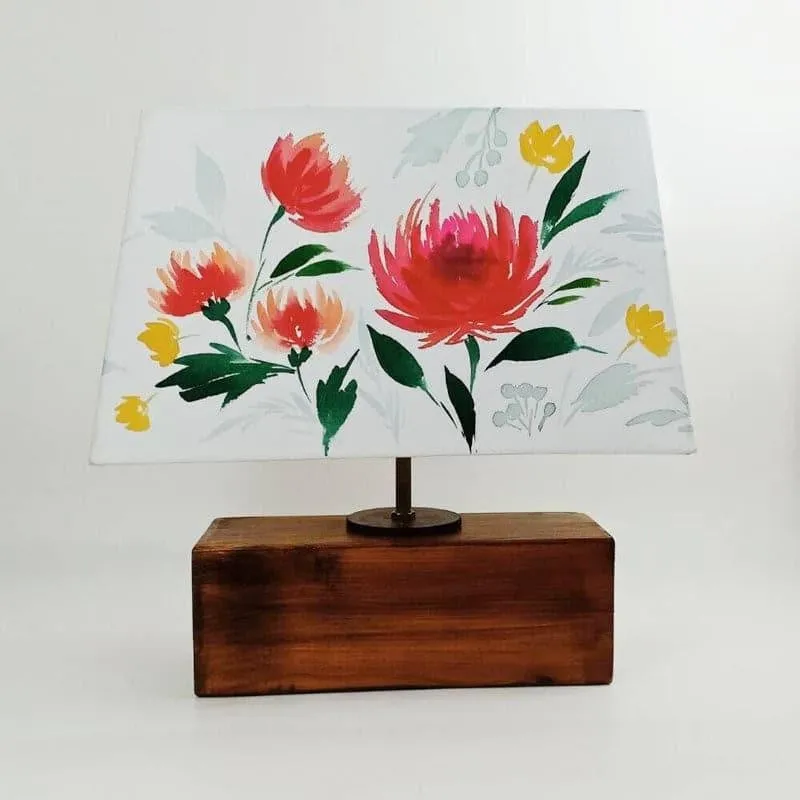 Xeno Flora Handpainted Fabric Table Lamp - Multicolor media 6