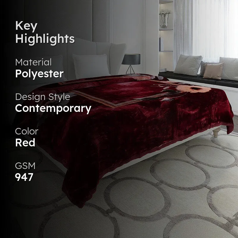 Monte Carlo Crimson Whisper Blanket (Red) - 947 GSM media 2