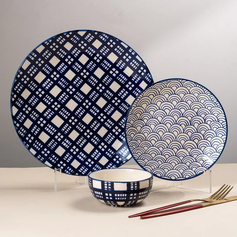 Indigo Breeze Ceramic Dinner Set - 18 Piece Set media 3