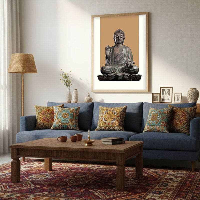 Buddha's Boon Archival Paper Wall Art  - Natural Brown Frame media 3