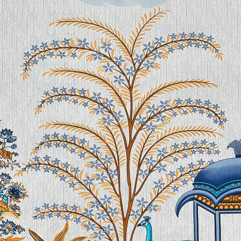 Pushpa Paradise Ethnic Cotton Bedsheet (Blue) - 140 TC media 3
