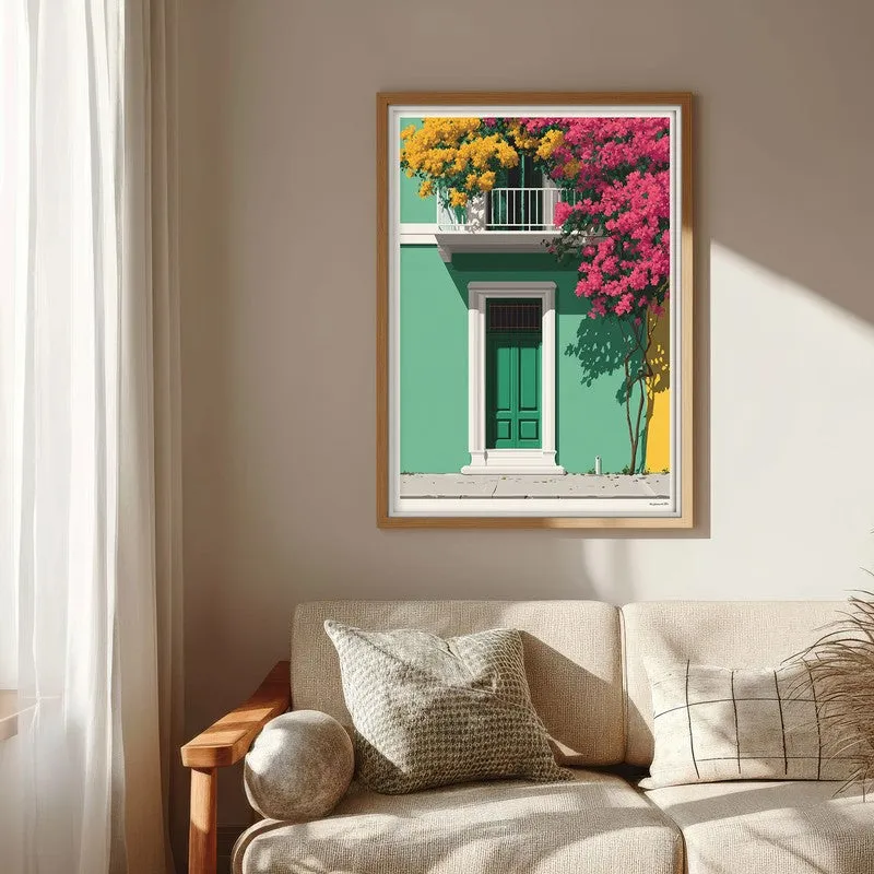 Petal Portico Canvas Wall Painting - Brown Frame media 6