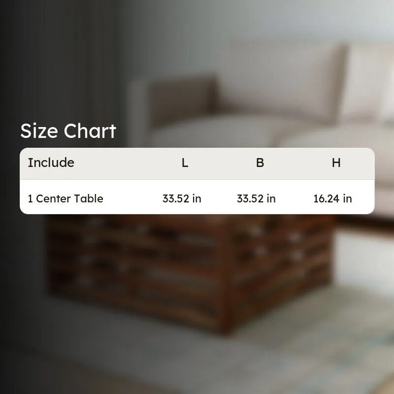 Qervon Sheesham Wooden Center Table - Brown media 10