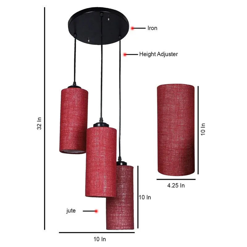 Cylentra Triple Metal Ceiling Lamp - Maroon media 8