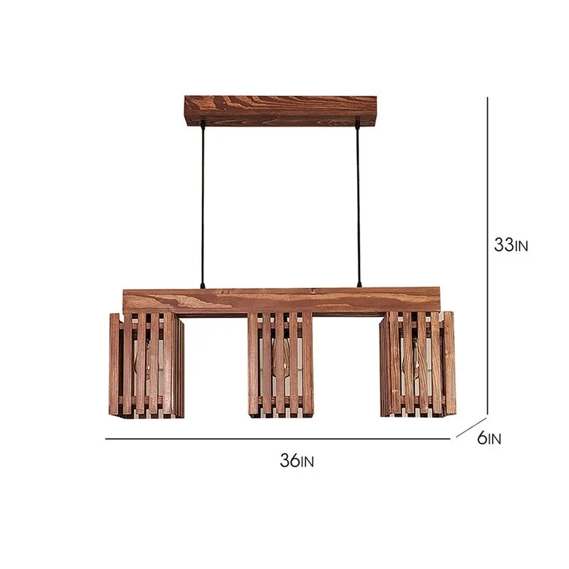 Tri Facet Wooden Ceiling Lamp - Brown media 8
